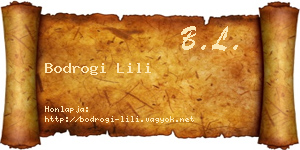 Bodrogi Lili névjegykártya