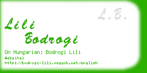 lili bodrogi business card